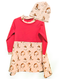 Jersy Kleid mit Mütze
