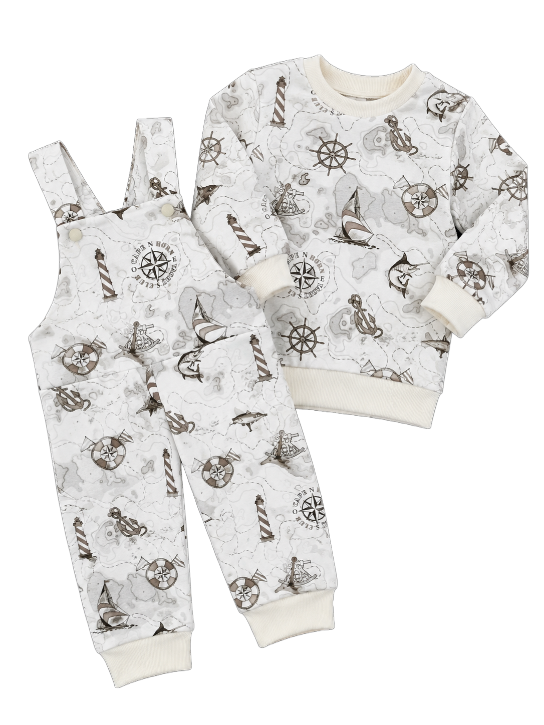Lange Latzhose mit Pullover